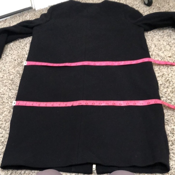 J Crew Double Cloth Collarless Pea Coat Size 8 Black Wool Blend - Picture 12 of 14